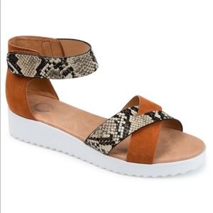 Journee Collection Java Women's Sandals. Snake Pattern.